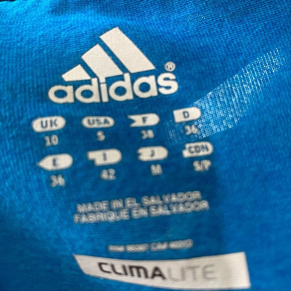 Adidas Blue Fitted Short Sleeve Tee - Picture 3 of 3